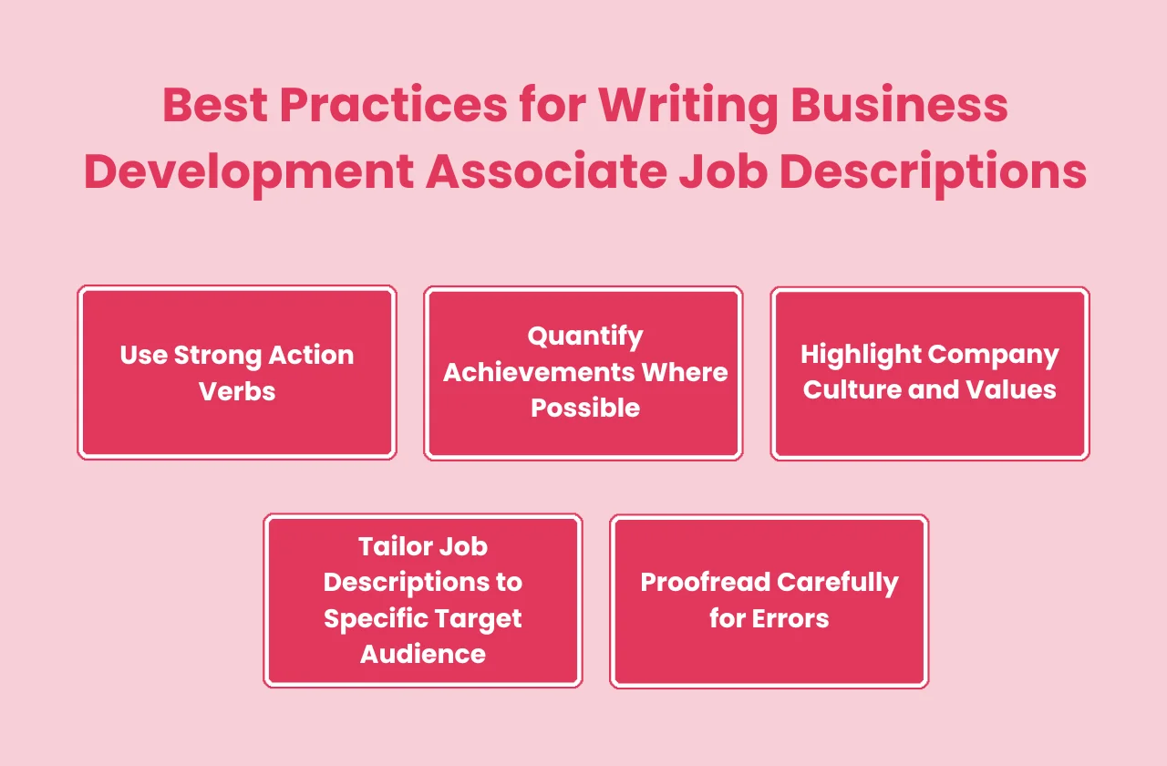 best practices writing business development associate job descriptions