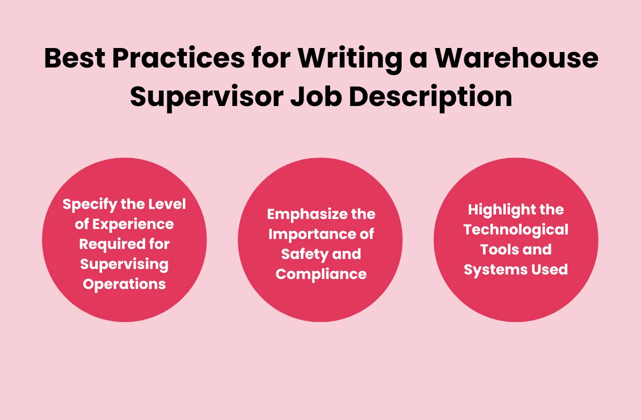 Best Practices Writing Warehouse Supervisor Job Description