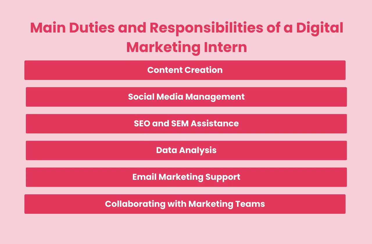 Main Duties Responsibilities Digital Marketing Intern